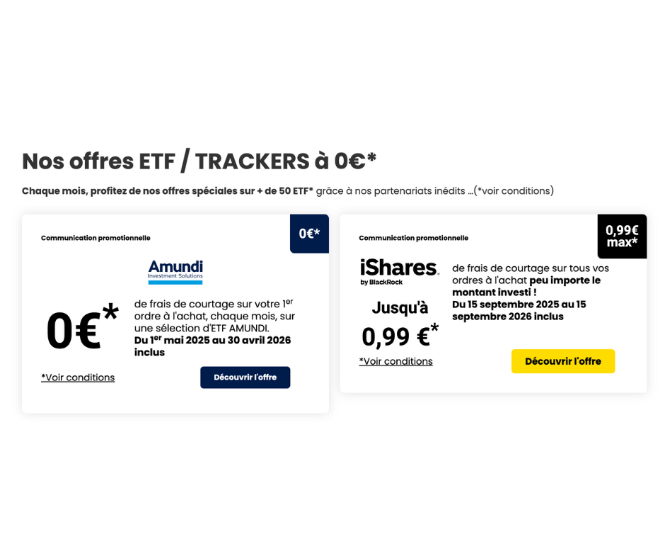 Offre Bourse Direct permettant le remboursement du premier ordre d’achat sur une sélection d’ETF Amundi.